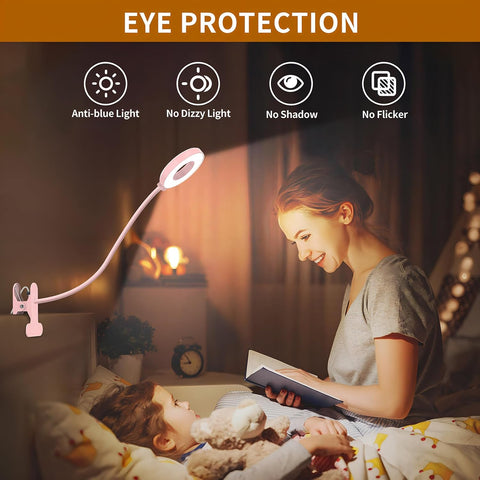 LED Desk Clamp Lamp with Flexible Gooseneck, 3 Color Modes and 10 Brightness Levels