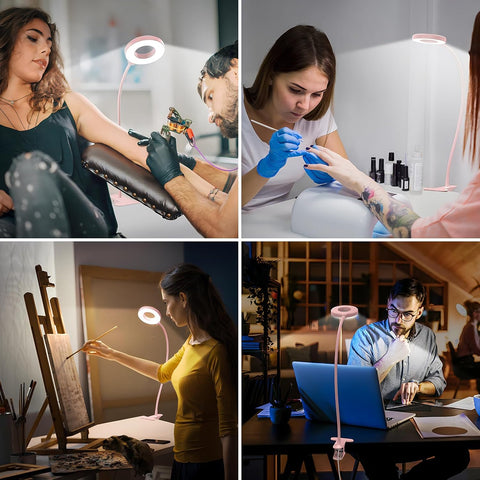Clip-On LED Desk Lamps with Flexible Necks and Dimming