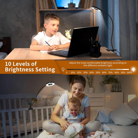 Clip-On LED Desk Lamps with Flexible Necks and Dimming