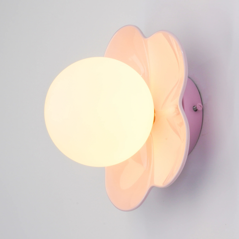Flower Petal Wall Sconce with Frosted Globe Shade