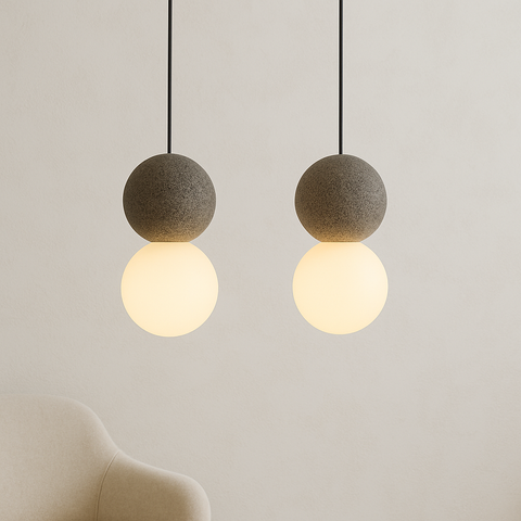 Stone Sphere Pendant Light