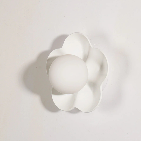 Flower Petal Wall Sconce with Frosted Globe Shade