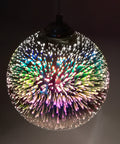3D Firework Glass Pendant Light with Textured Globe Shade — product view