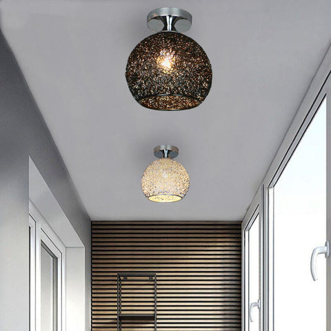 Dome Semi-Flush Ceiling Light with Aluminum Shade