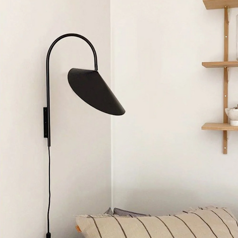 Iron Arum Wall Sconce with Curved Shade