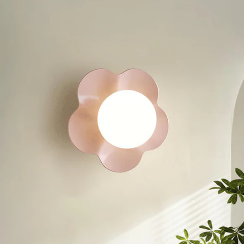 Flower Petal Wall Sconce with Frosted Globe Shade