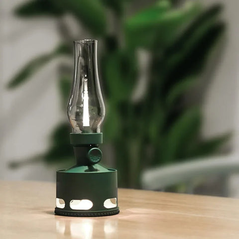 LED Lantern with Rechargeable Battery and Dimmable Oil Lamp Design