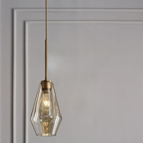 Faceted Glass Pendant Light for Kitchen Island and Dining Lighting