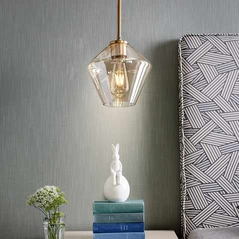 Faceted Glass Pendant Light for Kitchen Island and Dining Lighting