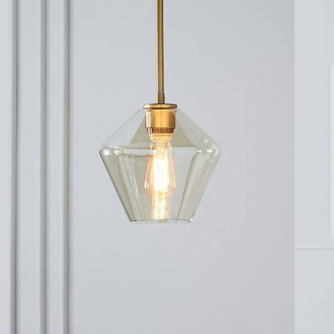 Faceted Glass Pendant Light for Dining and Living Room Accent Lighting