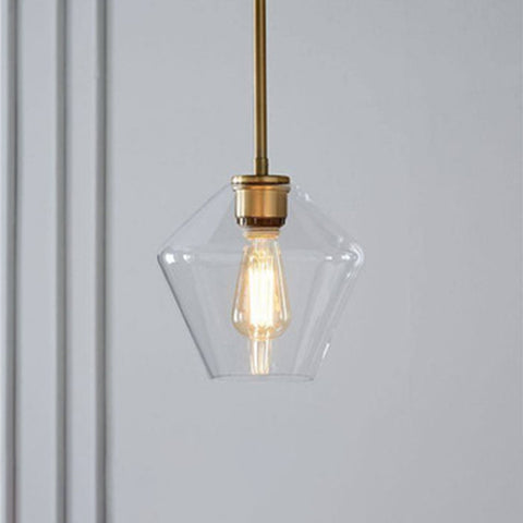 Faceted Glass Pendant Light for Kitchen Island and Dining Lighting