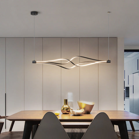 Sculptural Wave LED Pendant Light
