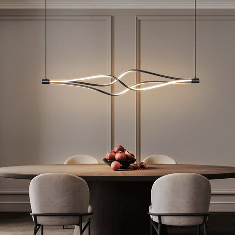 Sculptural Wave LED Pendant Light