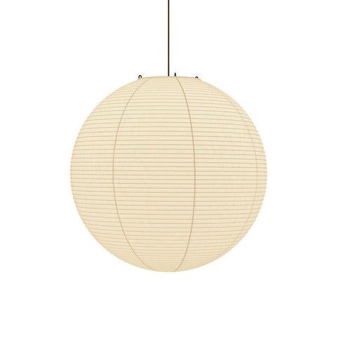Pendant Light with Round Paper Lantern Shade and Bamboo Frame