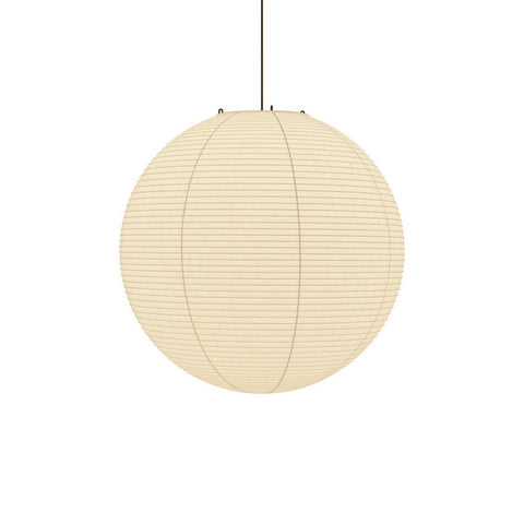 Pendant Light with Round Paper Lantern Shade and Bamboo Frame