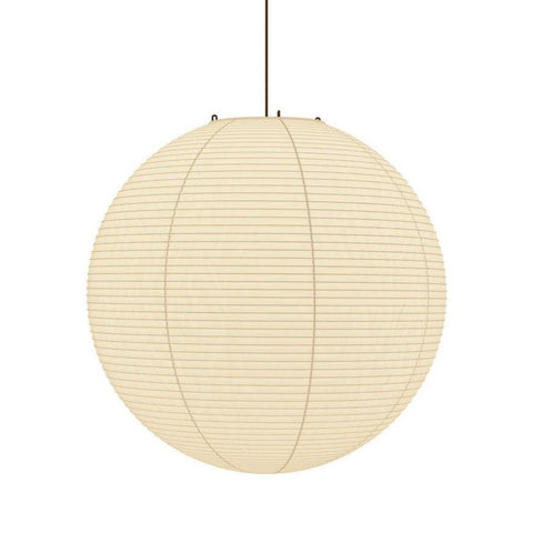 Pendant Light with Round Paper Lantern Shade and Bamboo Frame