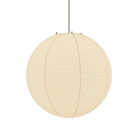 Pendant Light with Round Paper Lantern Shade and Bamboo Frame
