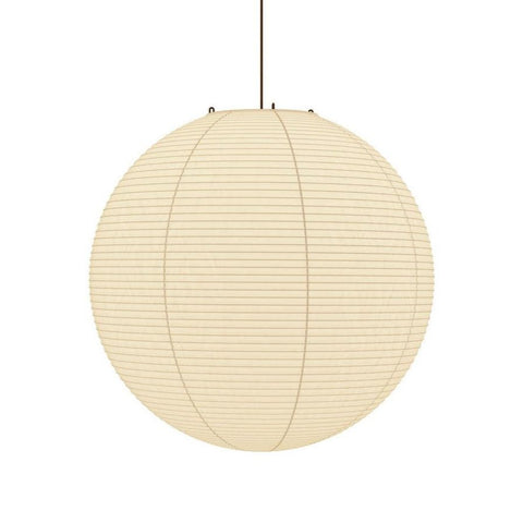 Pendant Light with Round Paper Lantern Shade and Bamboo Frame