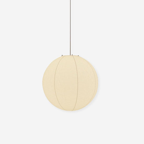 Pendant Light with Round Paper Lantern Shade and Bamboo Frame