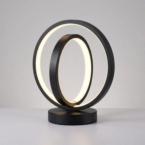 USB-Powered Circular LED Table Lamp with Stepless Dimming for Ambient Lighting