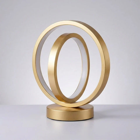 USB-Powered Circular LED Table Lamp with Stepless Dimming for Ambient Lighting