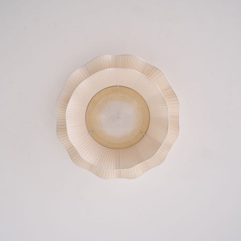 Ceiling Light with Pleated Fabric Shade and Scalloped Edge