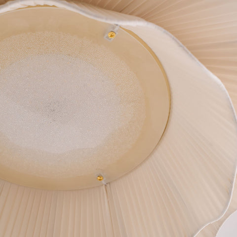 Ceiling Light with Pleated Fabric Shade and Scalloped Edge