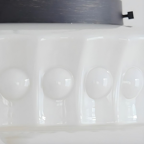 Glass Ceiling Light with Vintage Round Shade