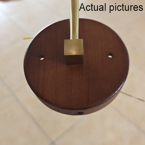 Mid-Century Wood and Glass Wall Sconce with Pull Chain