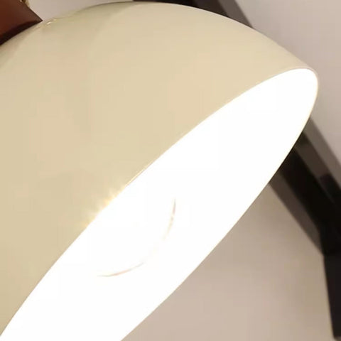Adjustable Wood and Iron Track Lighting with Bowl Shades
