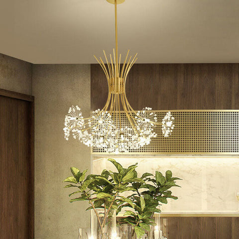 Dandelion Crystal Chandelier with Radial Glass Shades