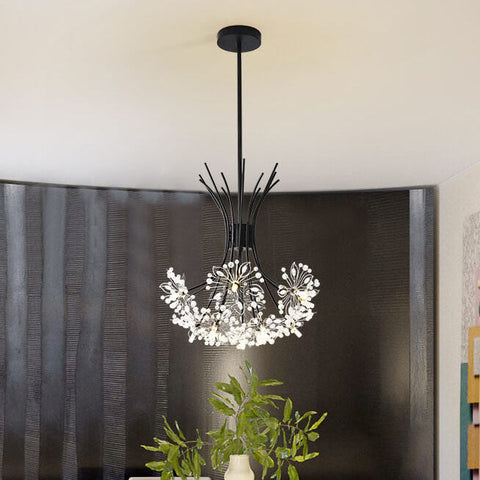 Dandelion Crystal Chandelier with Radial Glass Shades