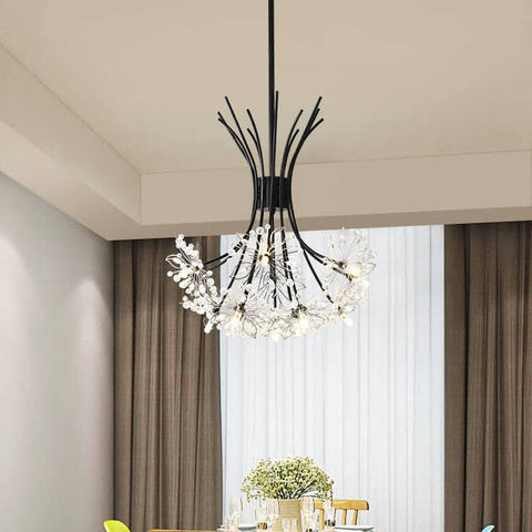 Dandelion Crystal Chandelier with Radial Glass Shades