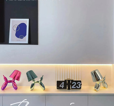 Cordless LED Balloon Dog Table Lamp with Touch Control and Dimming