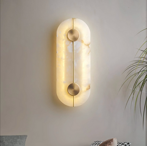 Wall Light with Minimalist Marble Design
