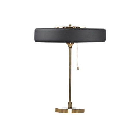 Table Lamp with Metal Drum Shade and Pull-Chain Switch