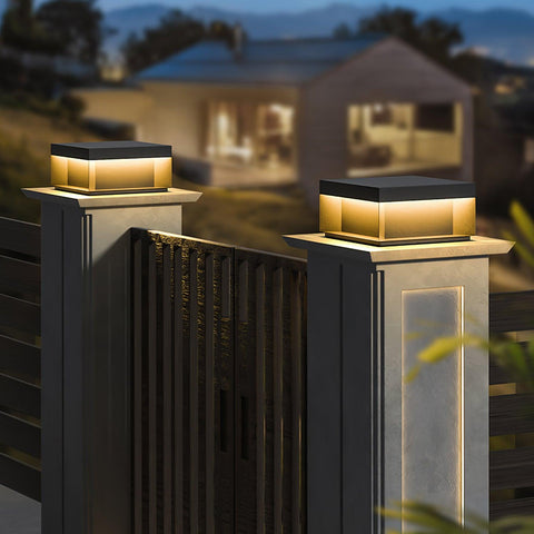 Black Box Outdoor Post Light with Weatherproof Housing