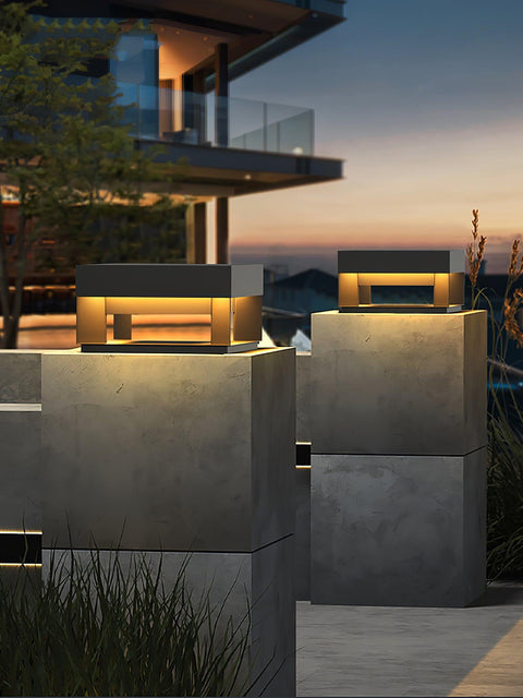 Black Box Outdoor Post Light with Weatherproof Housing