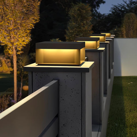 Black Box Outdoor Post Light with Weatherproof Housing