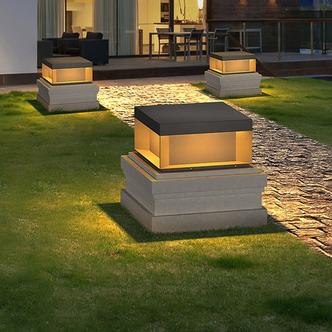 Black Box Outdoor Post Light with Weatherproof Housing