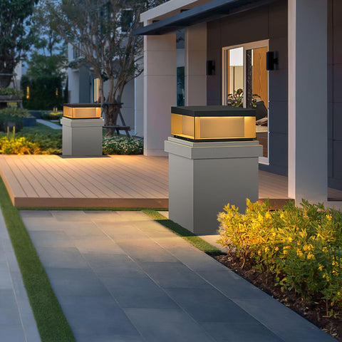 Black Box Outdoor Post Light with Weatherproof Housing