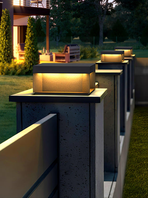Black Box Outdoor Post Light with Weatherproof Housing