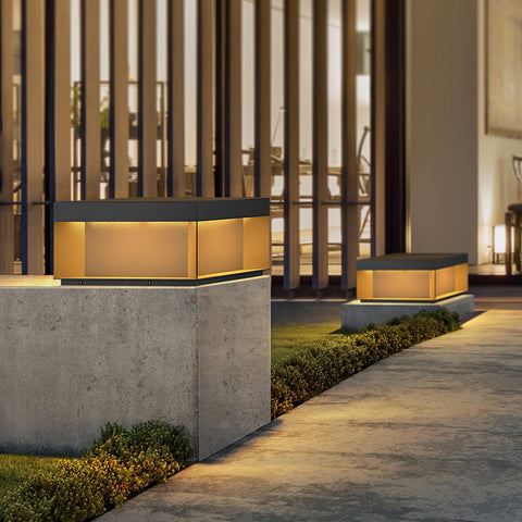 Black Box Outdoor Post Light with Weatherproof Housing