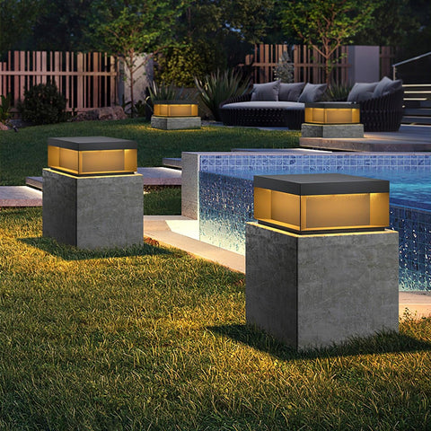 Black Box Outdoor Post Light with Weatherproof Housing