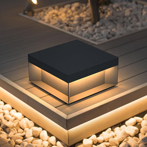 Black Box Outdoor Post Light with Weatherproof Housing
