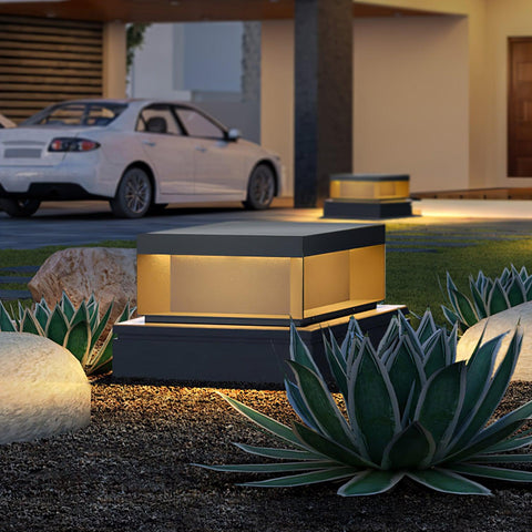 Black Box Outdoor Post Light with Weatherproof Housing