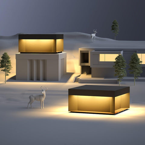 Black Box Outdoor Post Light with Weatherproof Housing