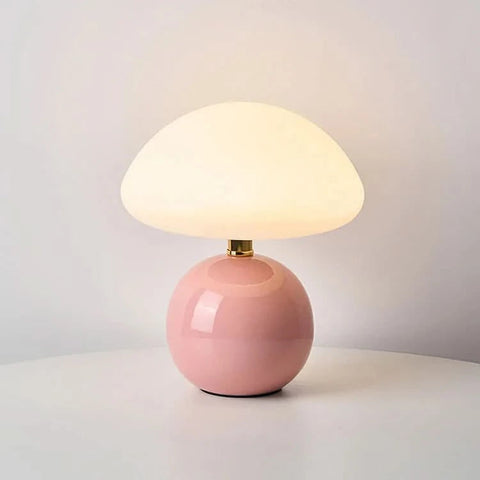 Mushroom-Shaped Ceramic LED Table Lamp with Color Modes — product view