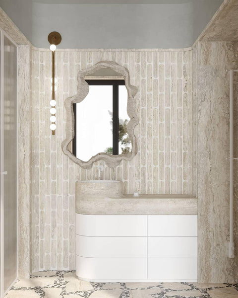 Wall Sconce with Glass Globes and Vertical Brass Tube Frame