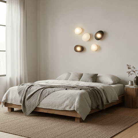 Hand-Blown Bubble Glass Wall Lamp with Sculptural Shade